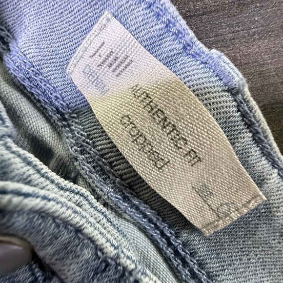 J. Jill Light Wash Cropped Jeans Frayed Hem High Rise Denim Authentic Fit‎ - Picture 3 of 5